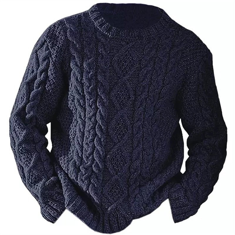 Ellis | Kabelstrick Pullover mit Rundhalsausschnitt