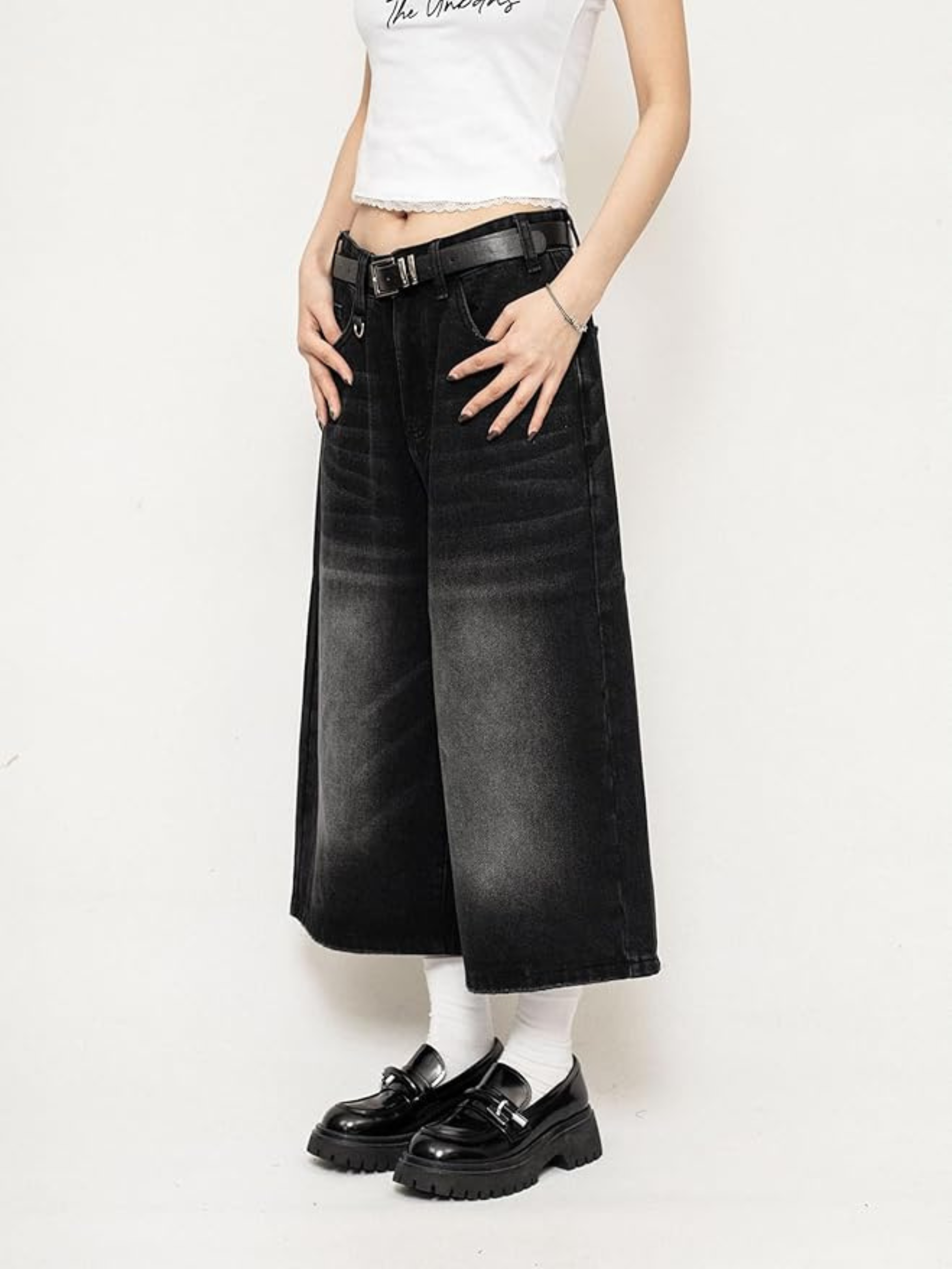 Maya | Trendige und lässige Weite Hose Denim Culotte