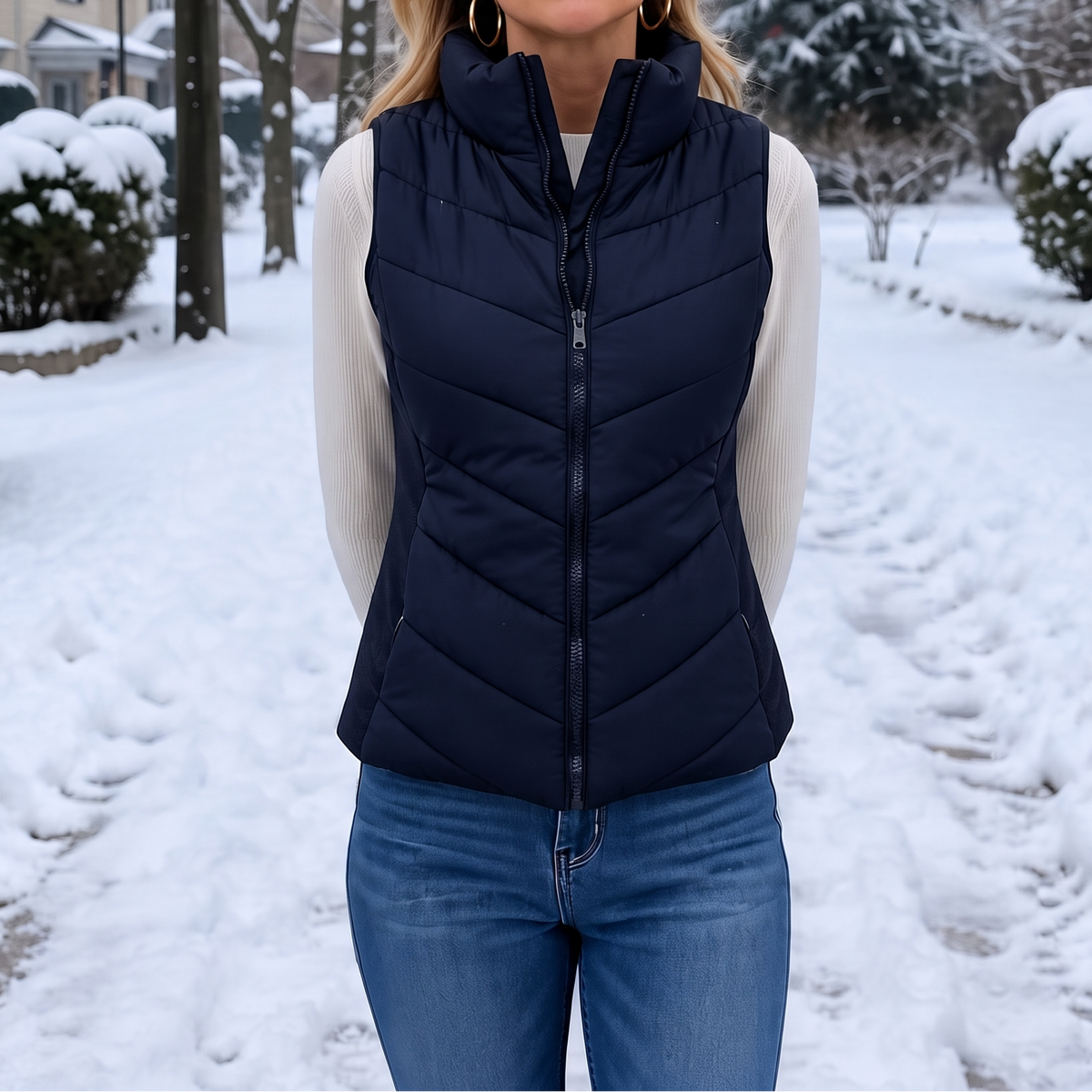 Layerly | Stand Collar Quilted Puffer Vest voor Dames