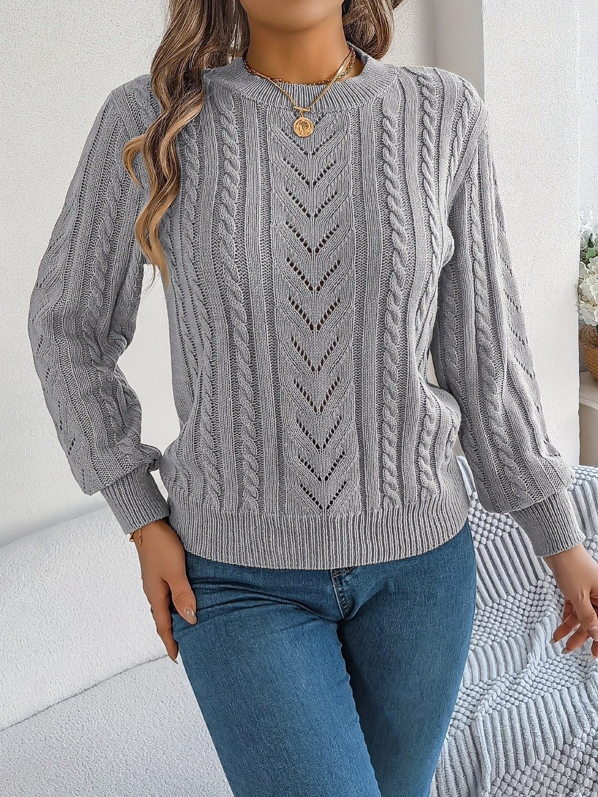 Blythe | Cable-Knit Sweater – Cozy Textured Style for Women