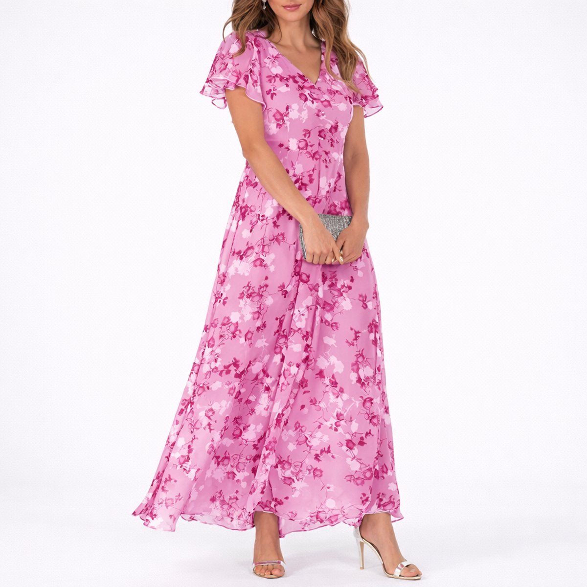 Julia | Feminin geblümtes Herbst Hochzeits Maxikleid