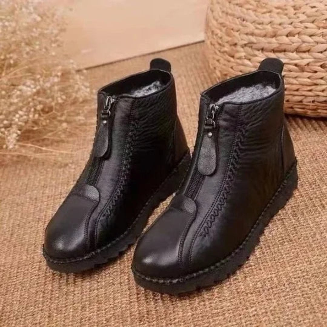 Adelina | Gefütterte Leder-Stiefeletten für warme Wintertage