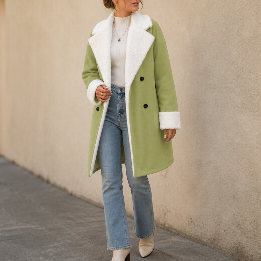 Mayfield | Woolen Coat mit Plüschbesatz für Damen