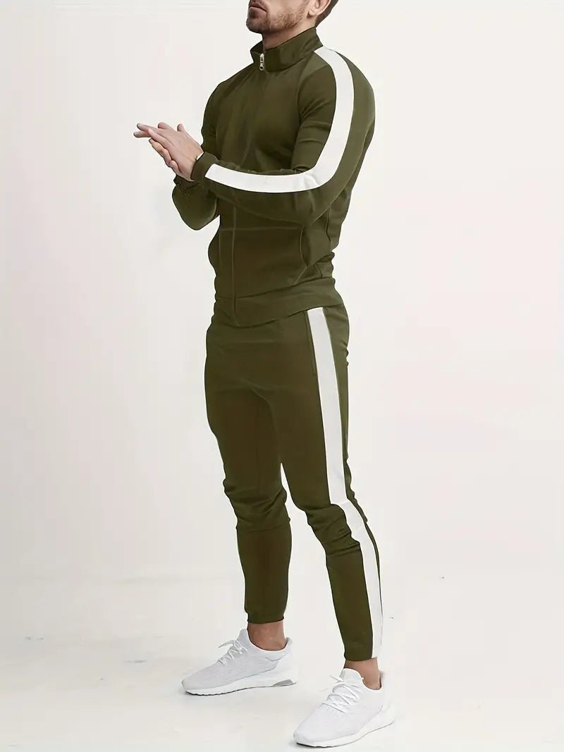 Drune | Slim Fit Trainingsanzug für Männer mit Kontraststreifen