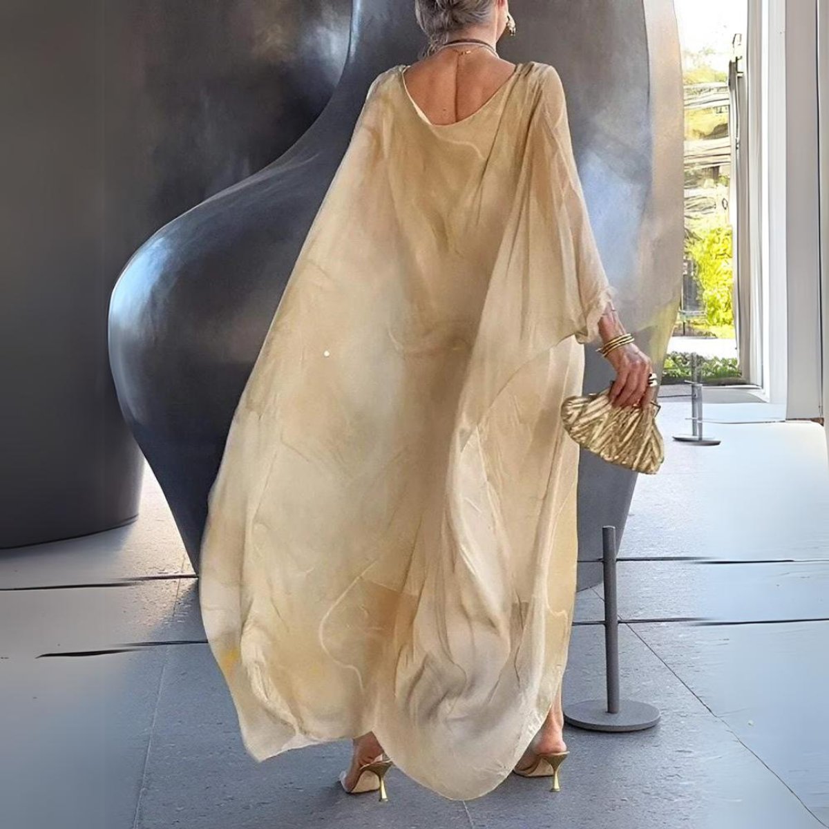 Livia | eleganten und mühelosen Langarm Maxikleid