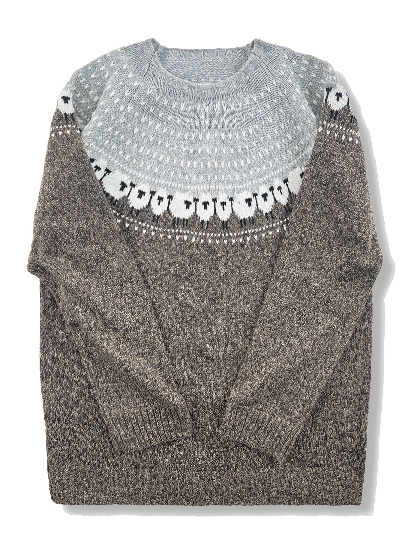 Helena | Gemütlicher und stilvoller Schafwolle Jacquard-Muster Strickpullover