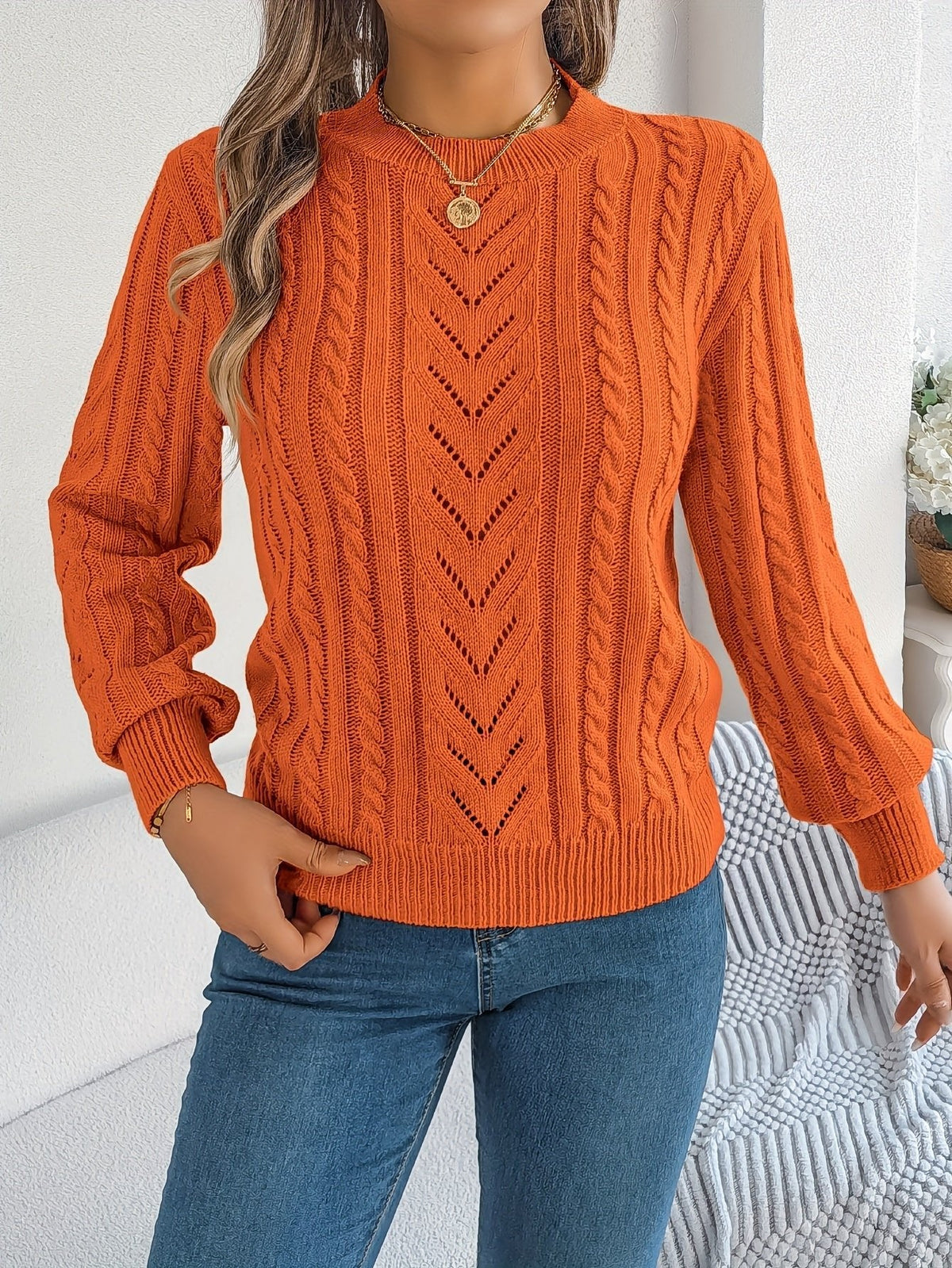 Blythe | Cable-Knit Sweater – Cozy Textured Style for Women