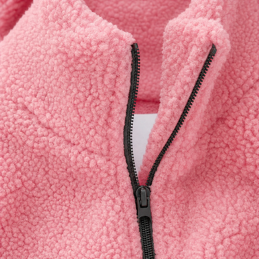 Cozelle | Plush Hooded Oversized Zip-Up Jacket