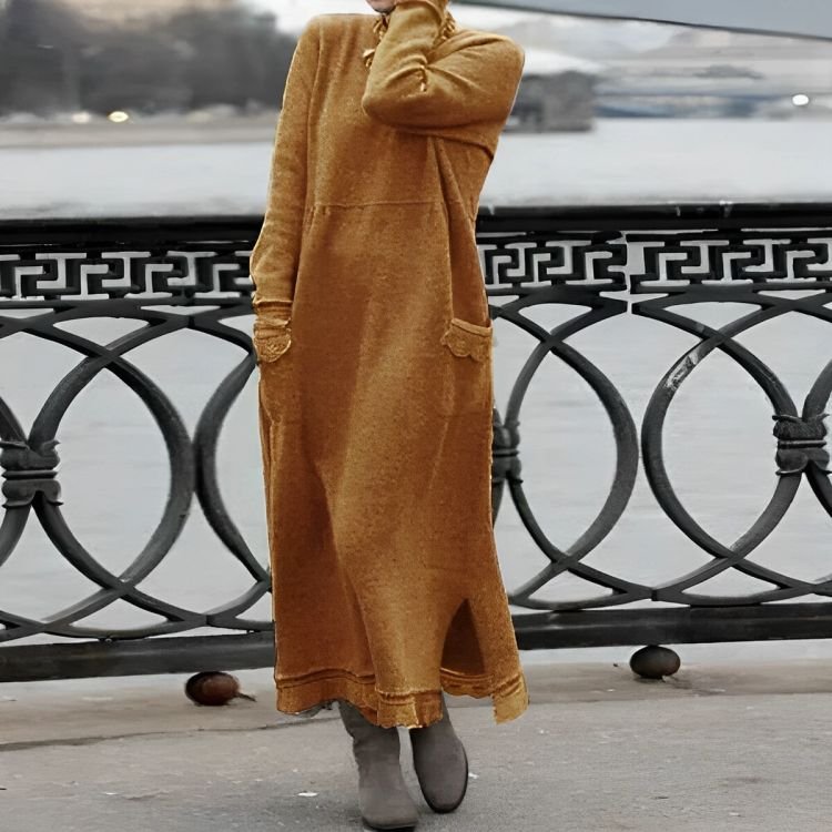 Mara | Strick Maxi Kleid – Bequemes Oversized Design für Winter