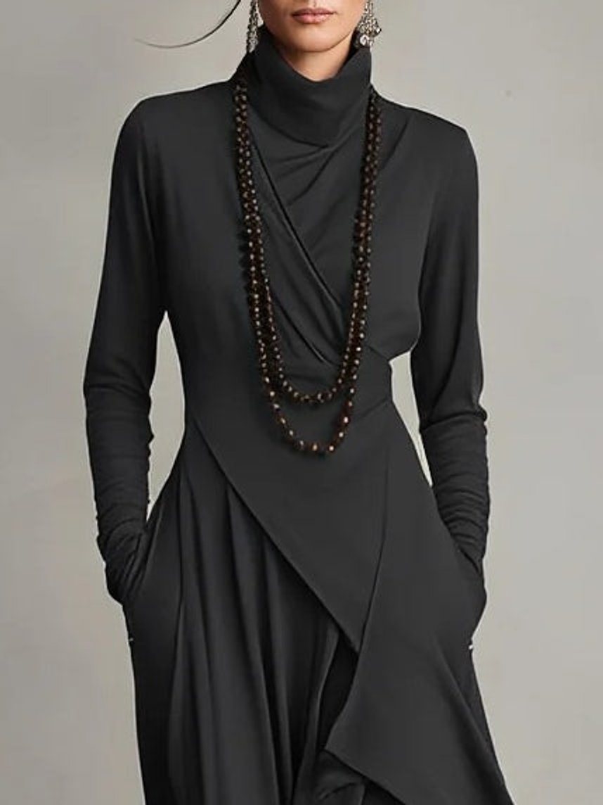 Vanessa | Modernes und Bequem langen Ärmeln Maxikleid