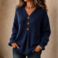 Selina | Moderner und Bequemer Rippstrickpullover mit V-Ausschnitt