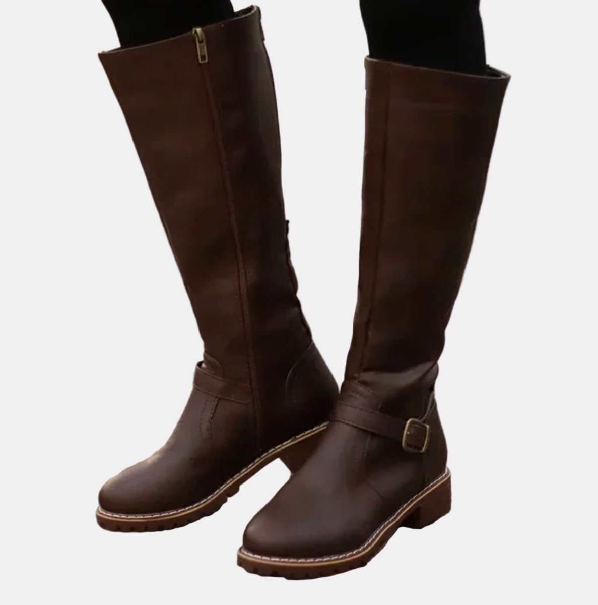 Amelie | Elegante Kniehohe Stiefel mit Schnallenriemen