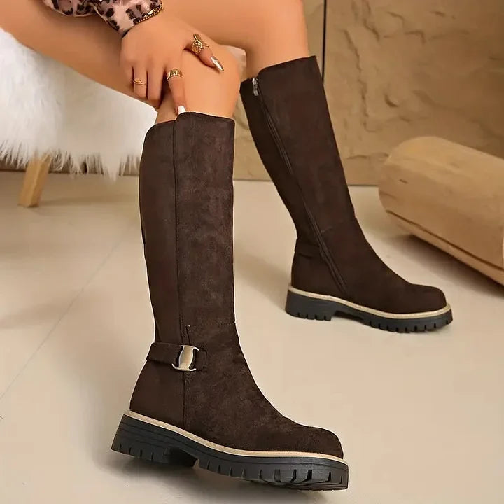 Valeria | Stilvolle Kniehohe Stiefel mit Schnallendetail