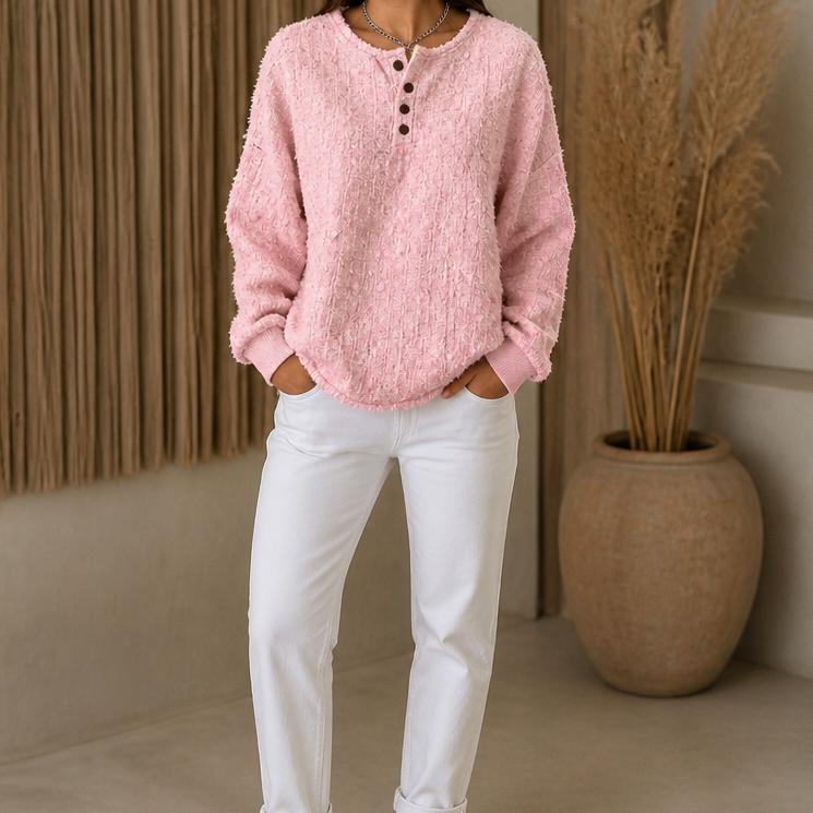 Marlwick | Chunky Knit Henley Sweater voor Dames