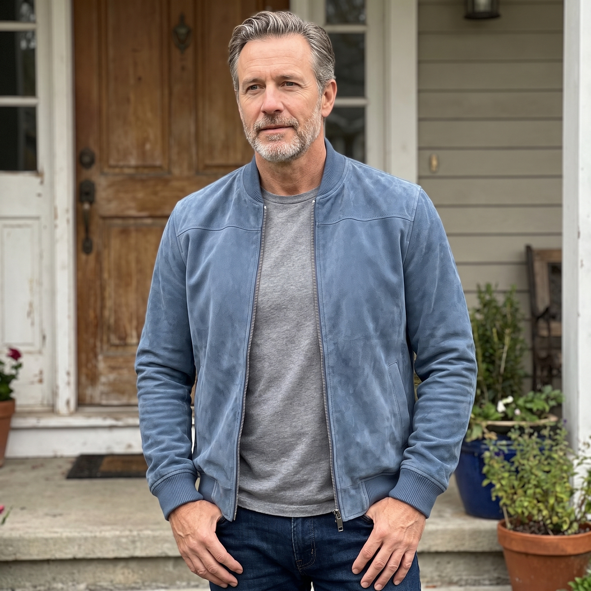 Montclair | Suede Bomber Jacket – Klassische Passform für Männer