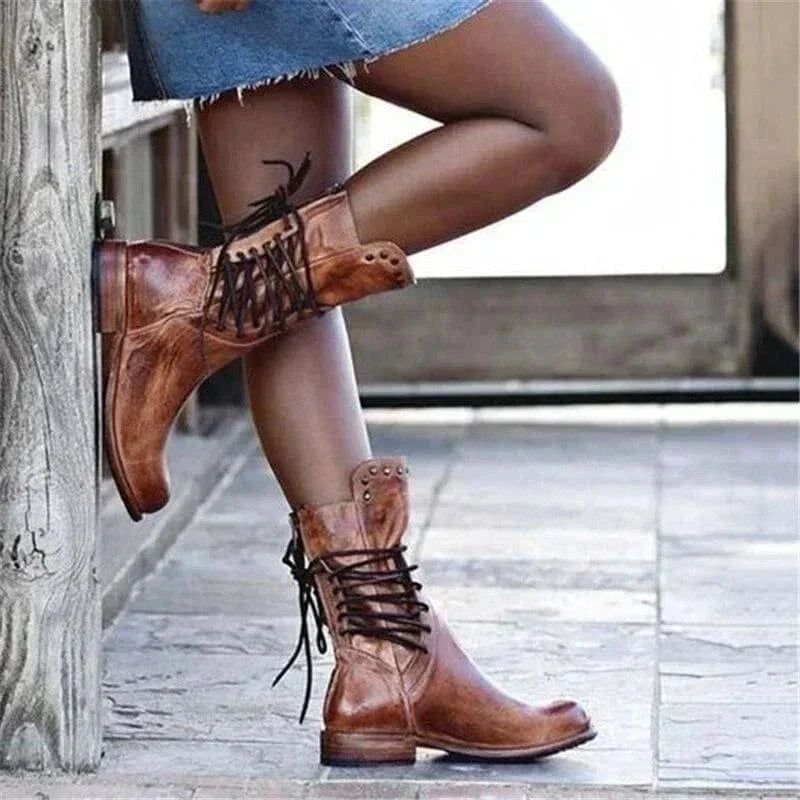 Emma | Rustikale Western Stiefeletten mit Schnürung