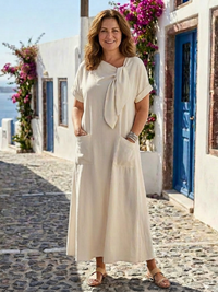 Camilla | Bequemes und vielseitiges Maxikleid mit Rundhalsausschnitt