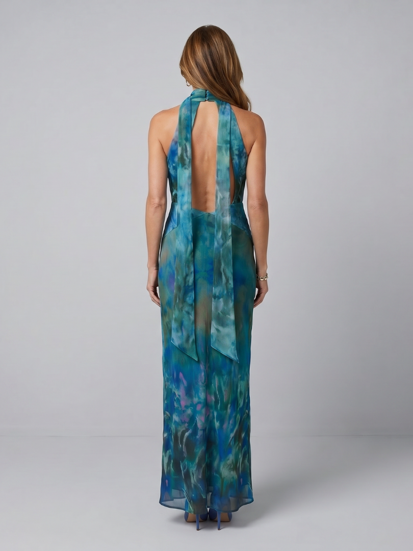 Juniper | Keyhole Halter Maxi Dress – Elegantes Design für Frauen