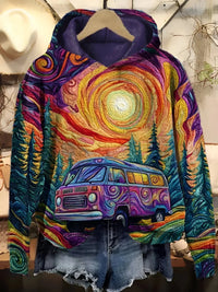 Valerie | Abenteuerlicher und Lässiger Kapuzenpullover mit Retro-Print