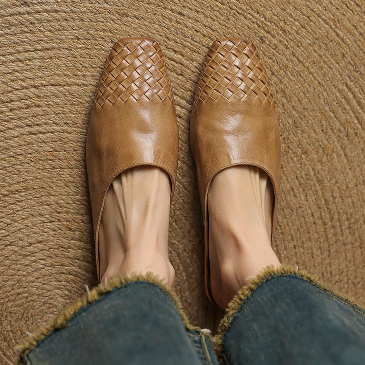 Sienna | Stilvolle und bequeme Slip-On-Pantoletten aus geflochtenem Leder