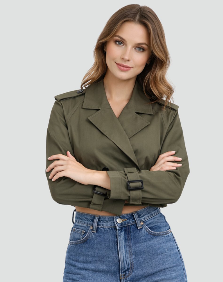 Vanessa | Kurzer und taillierter Damen Trenchcoat
