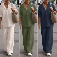 Mia | Luftiges und elegantes Damen Leinen Zweiteiler Set