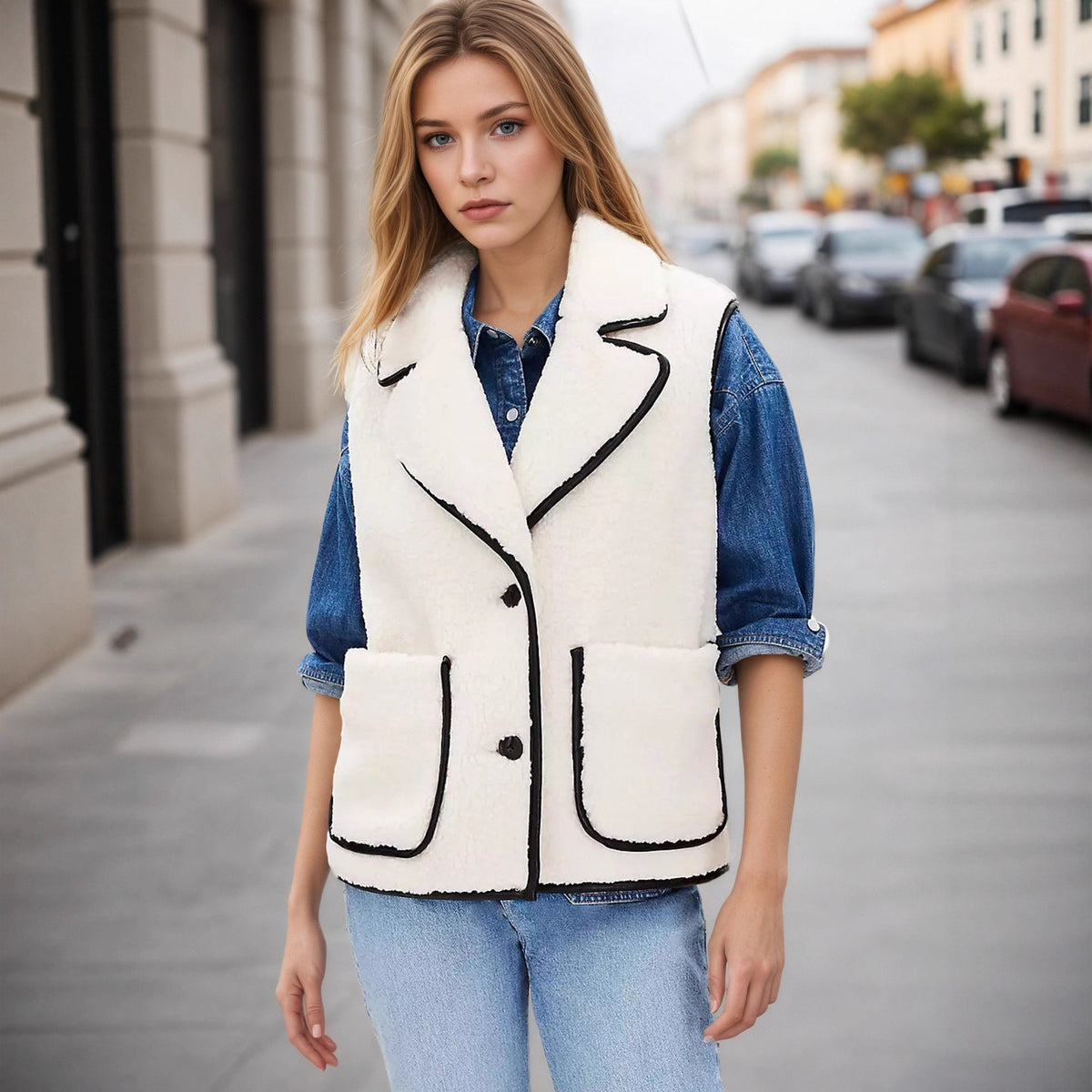 Clara | Elegante und zeitlose Damen Strukturweste