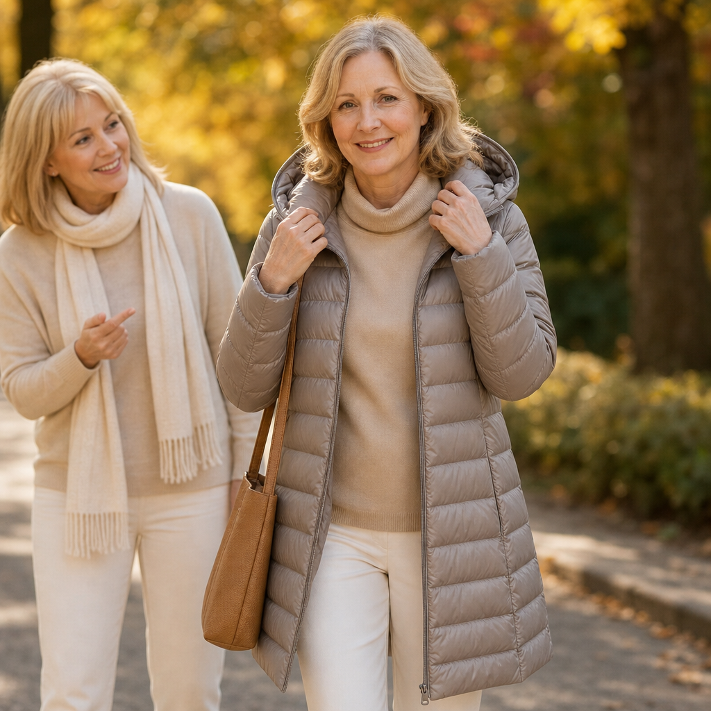 Veluna | Long Puffer Coat – Lichtgewicht Warmte voor Vrouwen