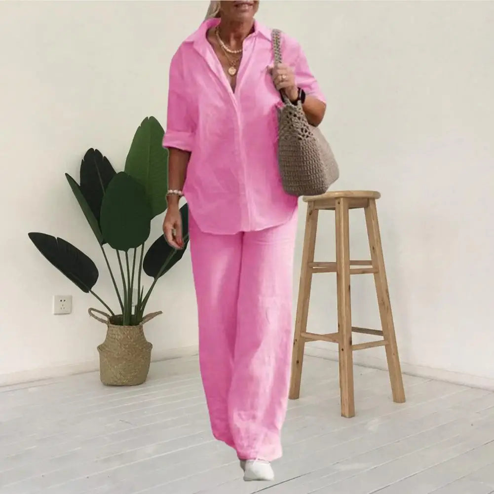 Mia | Luftiges und elegantes Damen Leinen Zweiteiler Set