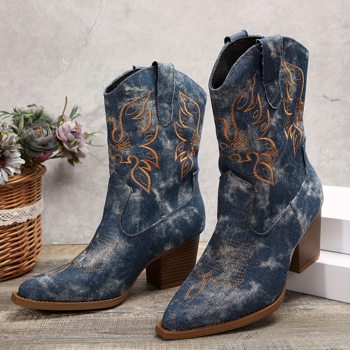Christin | Bequeme und vielseitige weitem Schaft Cowboystiefel