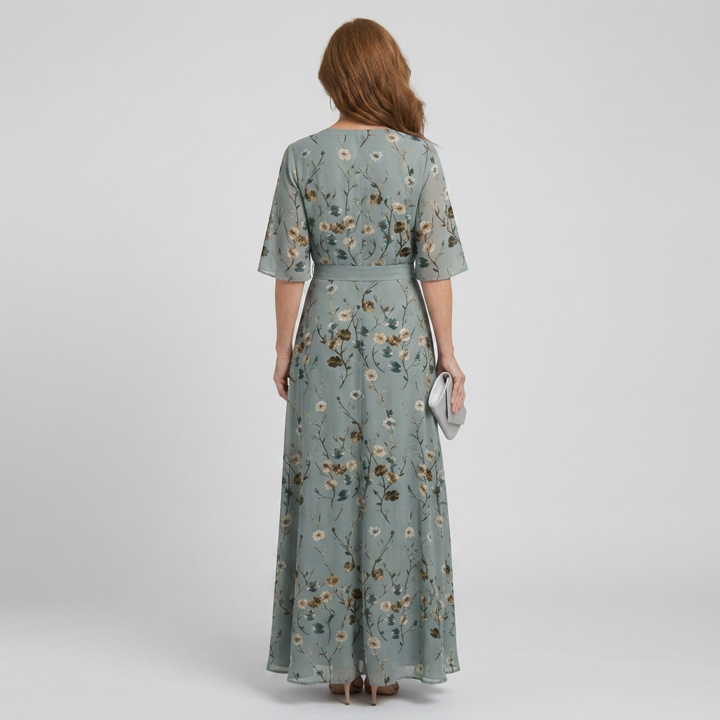 Selora | Maxi Kleid – Fließendes Design mit Halterkragen