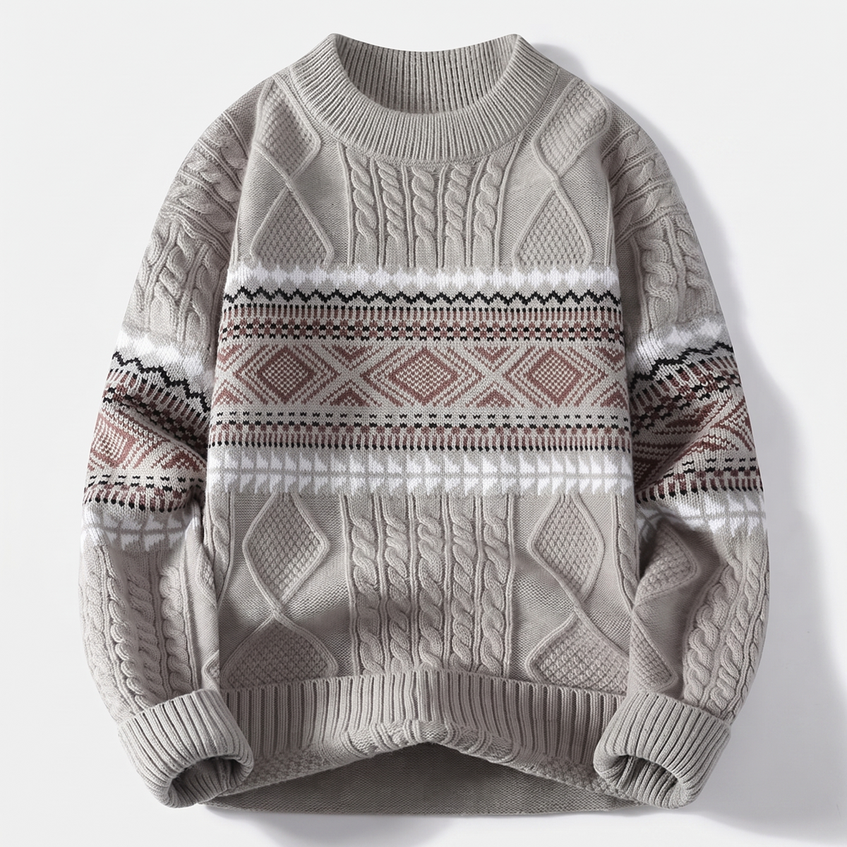 Arvid | Nordic Knit Sweater – Warme Cable-Knitstijl voor Mannen
