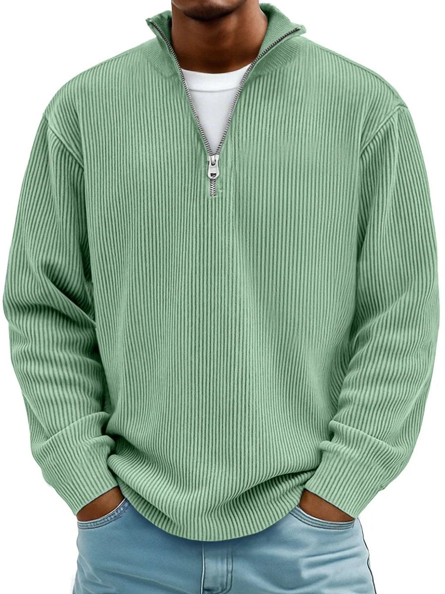 Matthias | Stilvoller Und Bequemer Herren Strickpullover mit Quarter-Zip