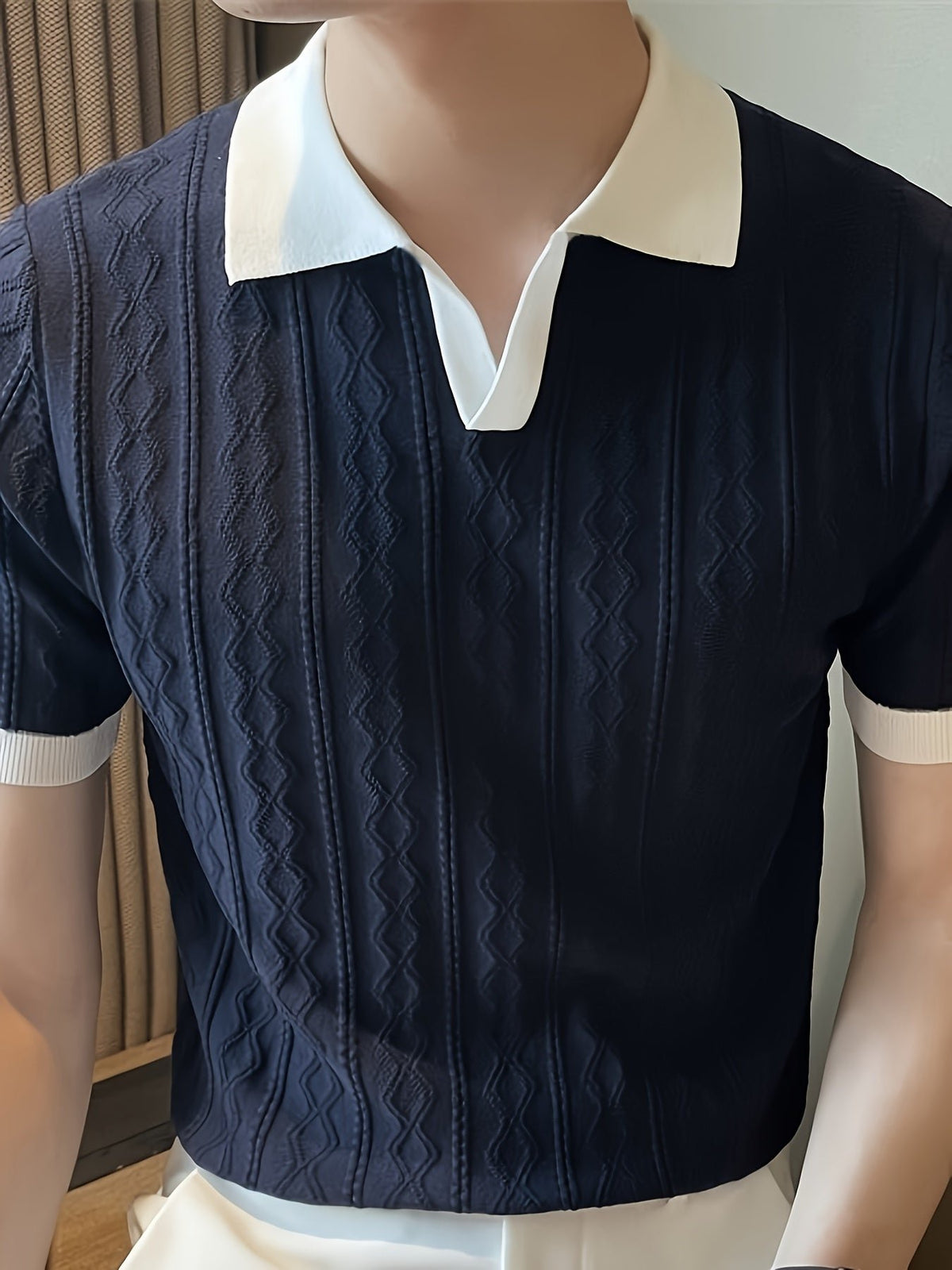Barrett | Texturiertes Polo-Shirt mit Kontrastkragen