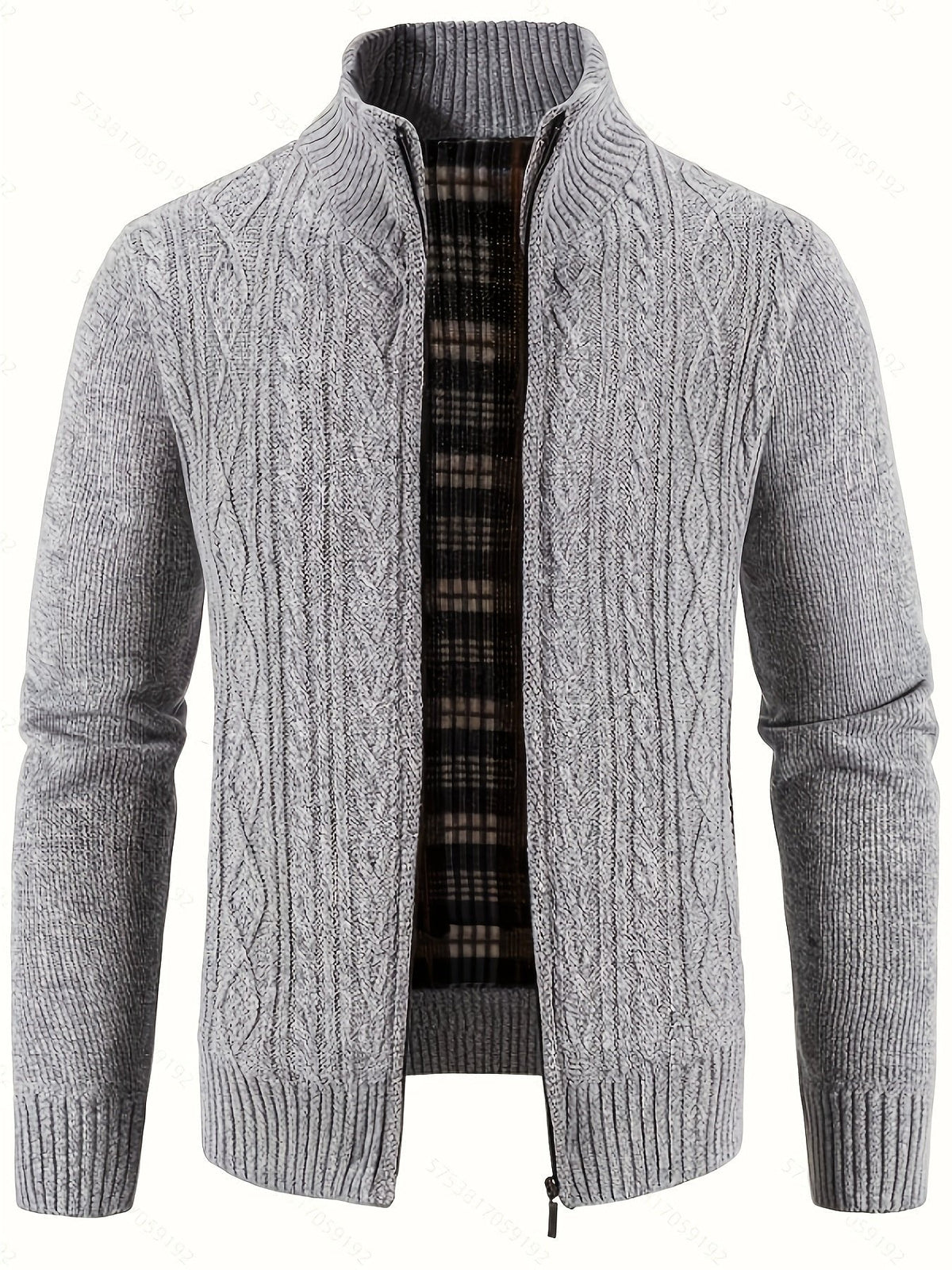 Walter | Full-Zip Cardigan – Textured Design for Men