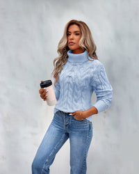 Olivia | Zeitloser Und Eleganter Zopfstrick Rollkragenpullover