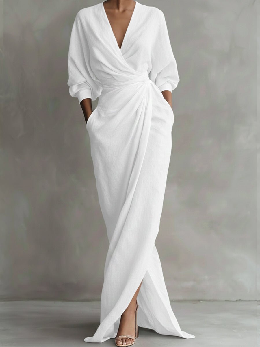 Franziska | Elegantes and stilvolle langen Ärmeln Maxikleid