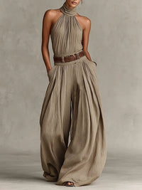 Alina | Luftiger und stilvoller Damen Jumpsuit mit Neckholder