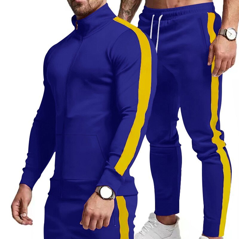 Drune | Slim Fit Trainingsanzug für Männer mit Kontraststreifen