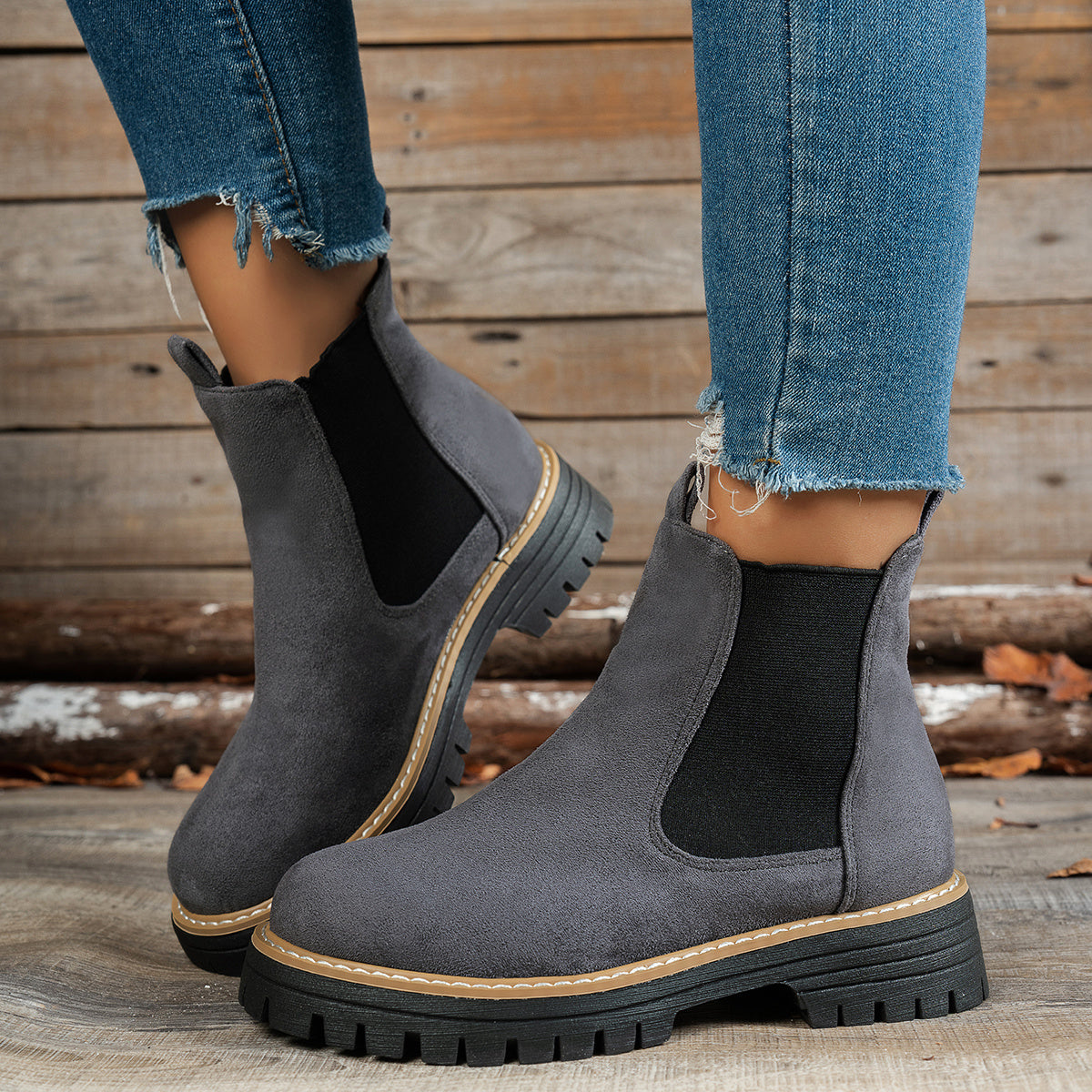 Karolin | Stilvolle und bequeme Chelsea Plateau Stiefeletten