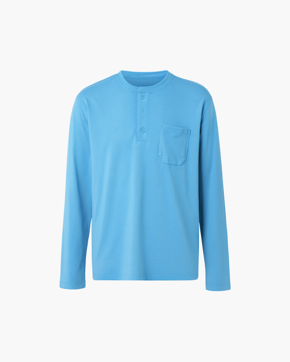 Langarm Henley Shirt mit Brusttasche