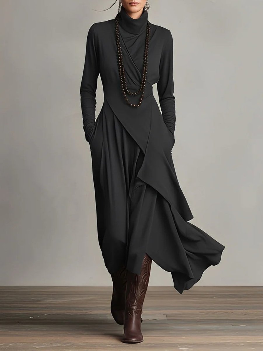 Vanessa | Modernes und Bequem langen Ärmeln Maxikleid