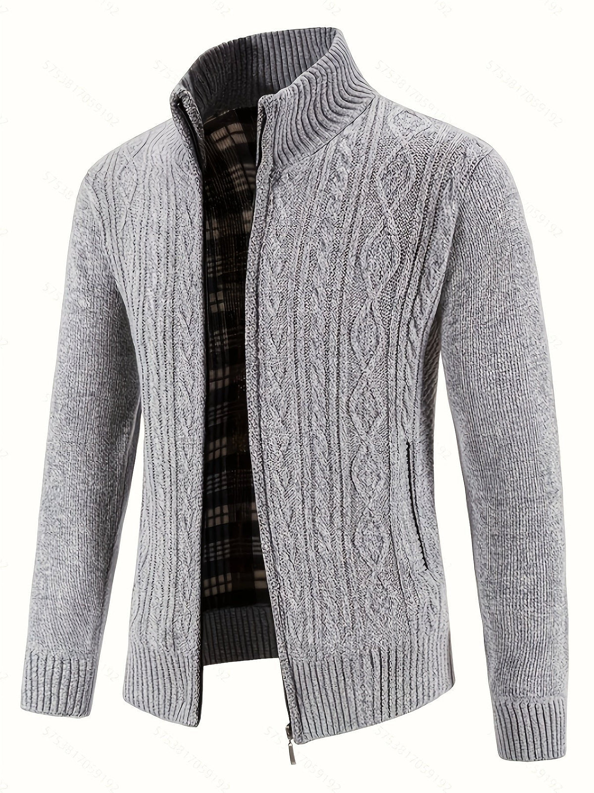 Walter | Full-Zip Cardigan – Textured Design for Men