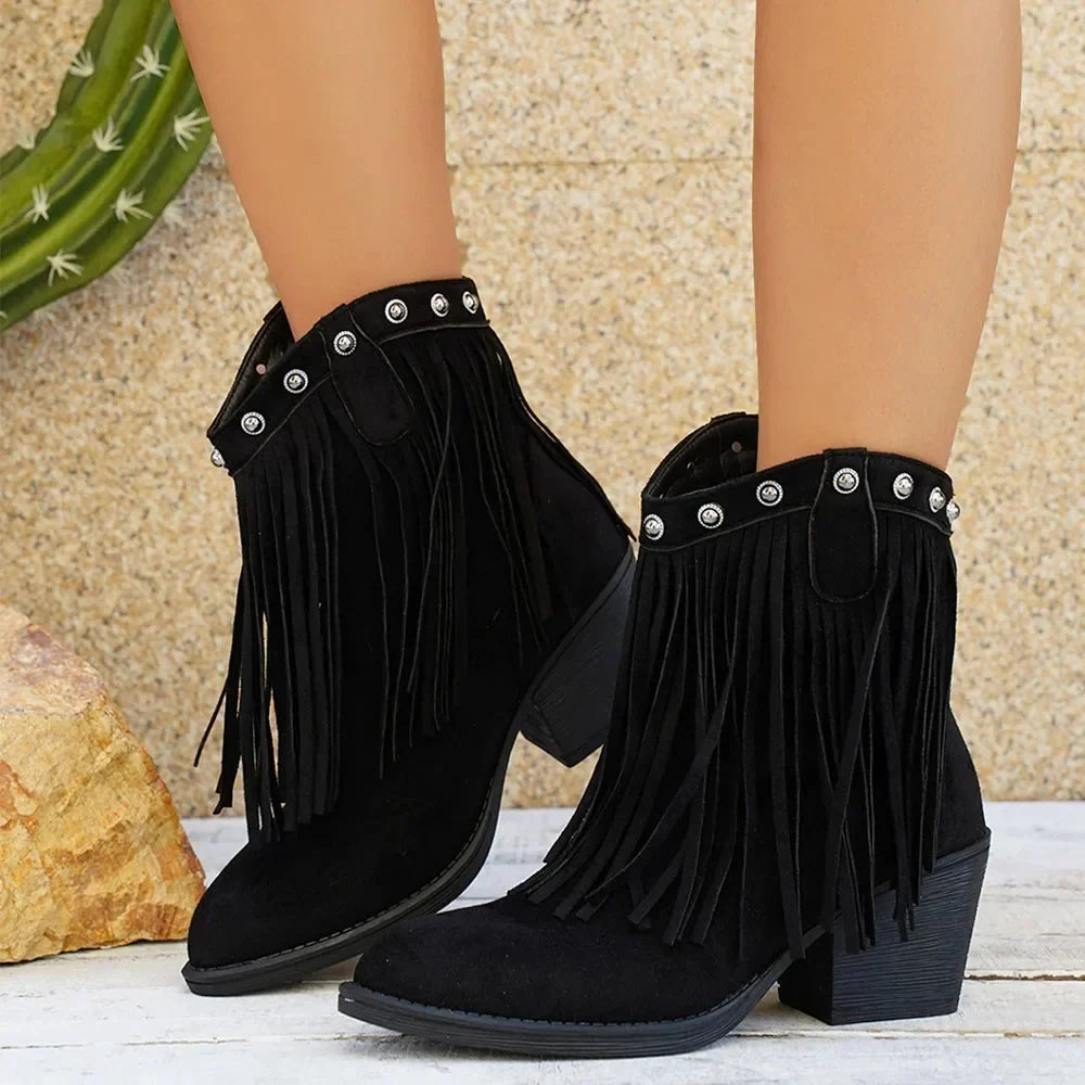 Katharina | Trendige und klassische weitem Schaft Cowboystiefel