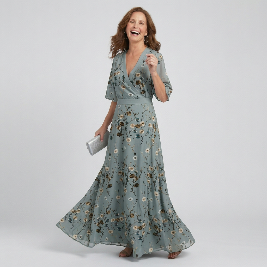 Selora | Maxi Kleid – Fließendes Design mit Halterkragen