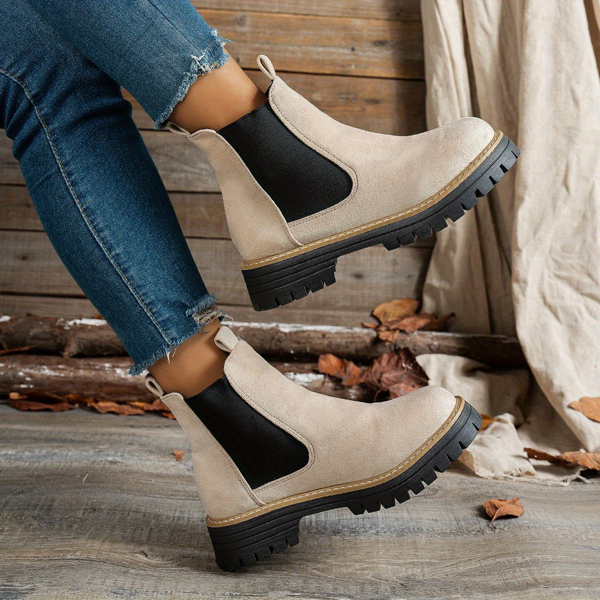 Karolin | Stilvolle und bequeme Chelsea Plateau Stiefeletten