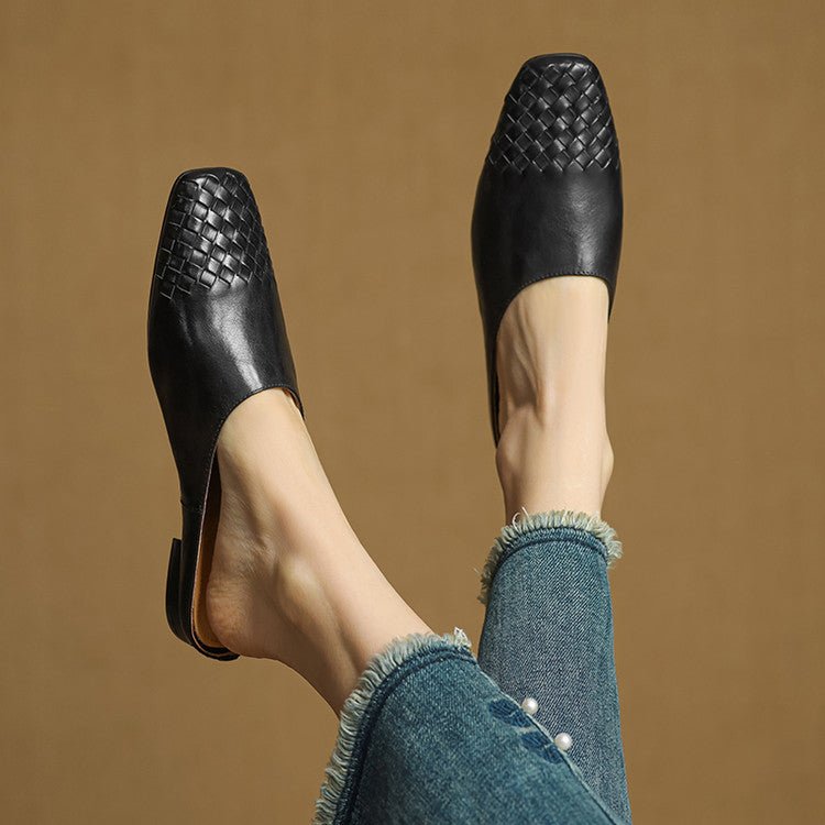 Sienna | Stilvolle und bequeme Slip-On-Pantoletten aus geflochtenem Leder