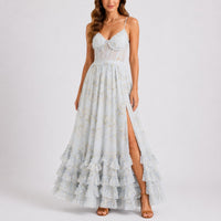 Sandra | Elegantes und Stilvoll florales Herbsthochzeits Maxikleid