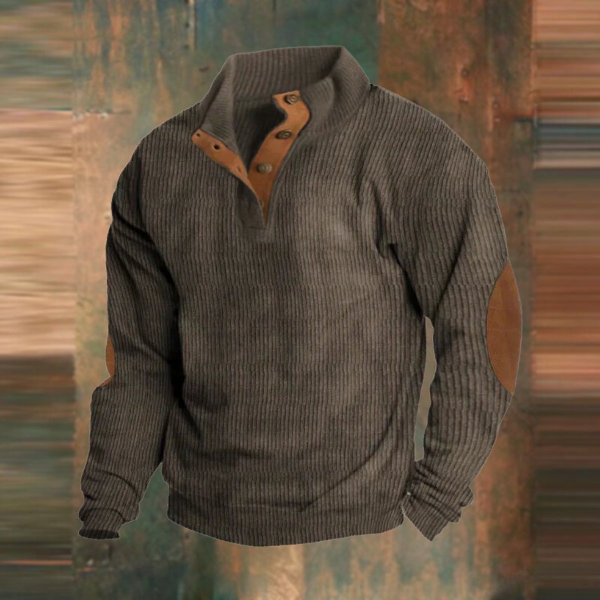 Marco | Klassischer Herren Retro-Rippstrickpullover mit Knopfkragen