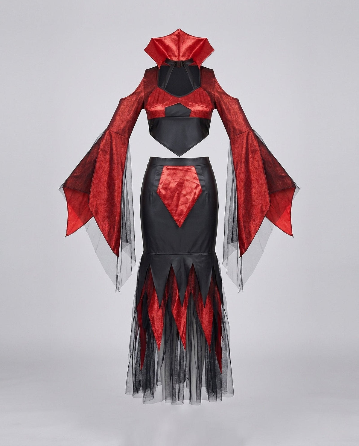 Drune | Devil Costume – Stylish Tulle Skirt with Voluminous Sleeves for Women